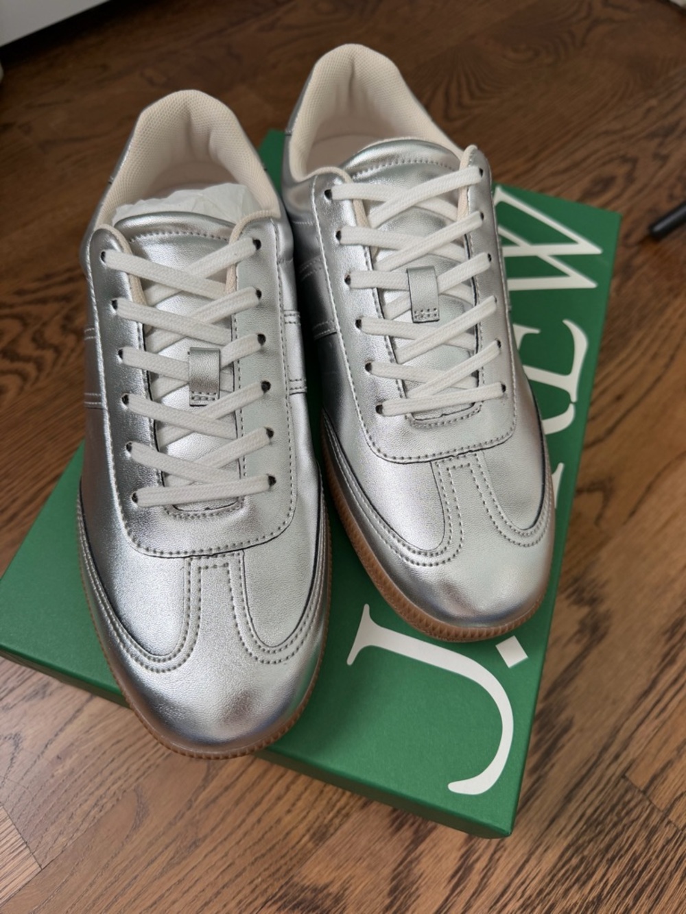 J. Crew Metallic Silver Women's Sneakers Size 9